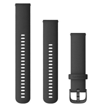 Schnellwechselband 20mm Silikon schwarz mit Teilen in Schiefer